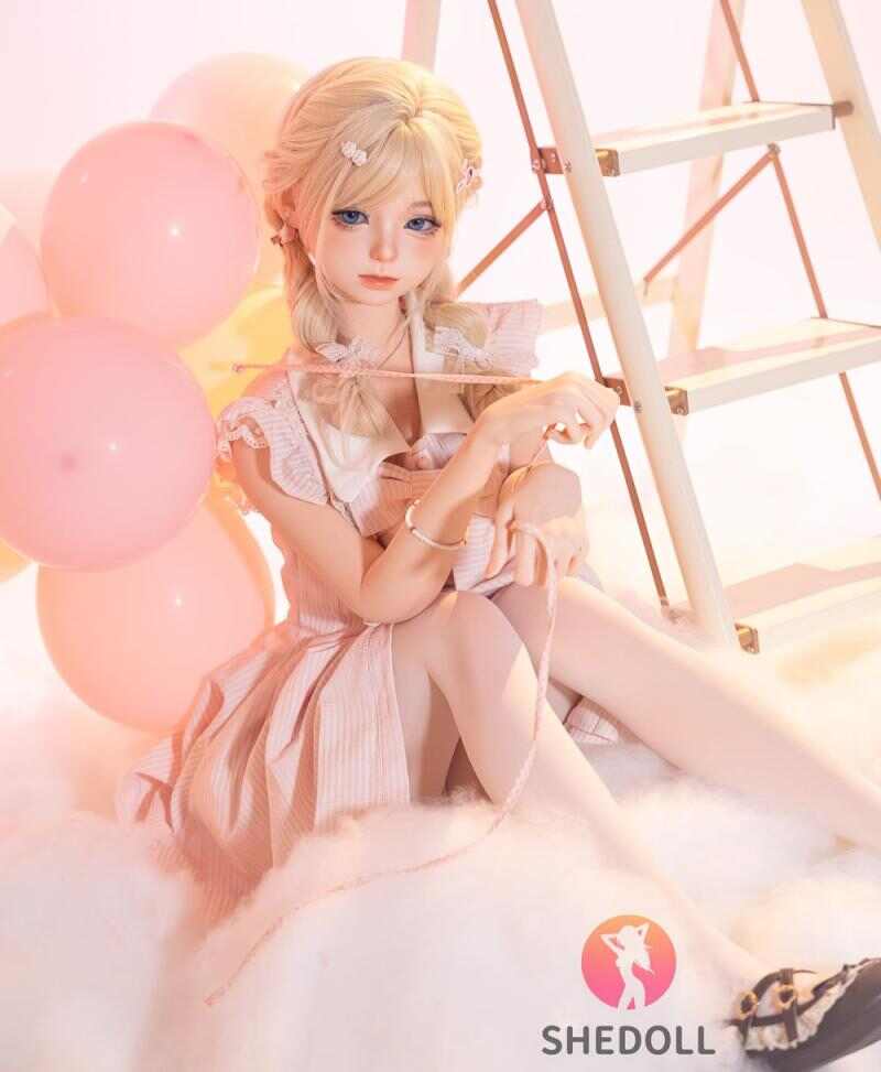 SHEDOLL TONSEN 152cm｜Aカップ純欲天使 · 淡粉蝴蝶結裙｜棉花糖肌+減重體｜雲端幻想陪伴型